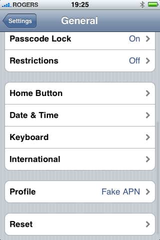 Désactivation des données sur iPhone 3G