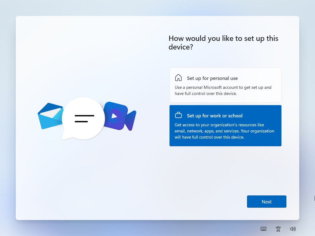 Windows 11 OOBE Setup Work School