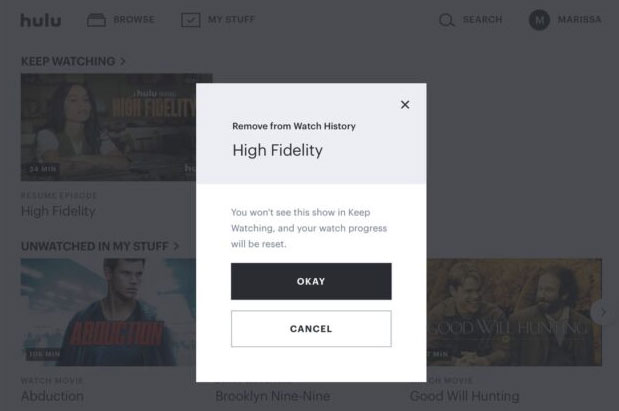 Deletar Qualquer Histórico de Assistência Particular do Aplicativo Hulu
