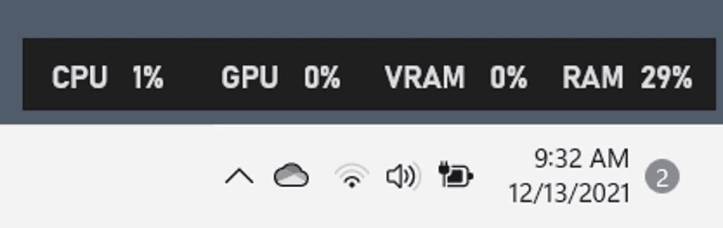 Widget de CPU y RAM - Mejores Widgets para Windows 11