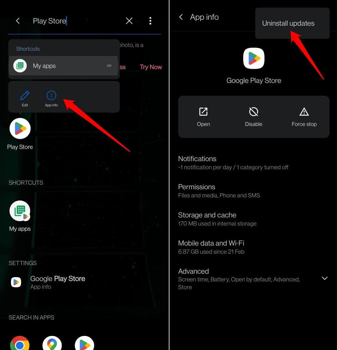 So deinstallieren Sie Google Play Store-Updates
