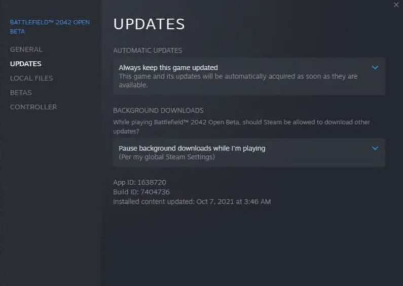 Überprüfe auf Spiel-Updates