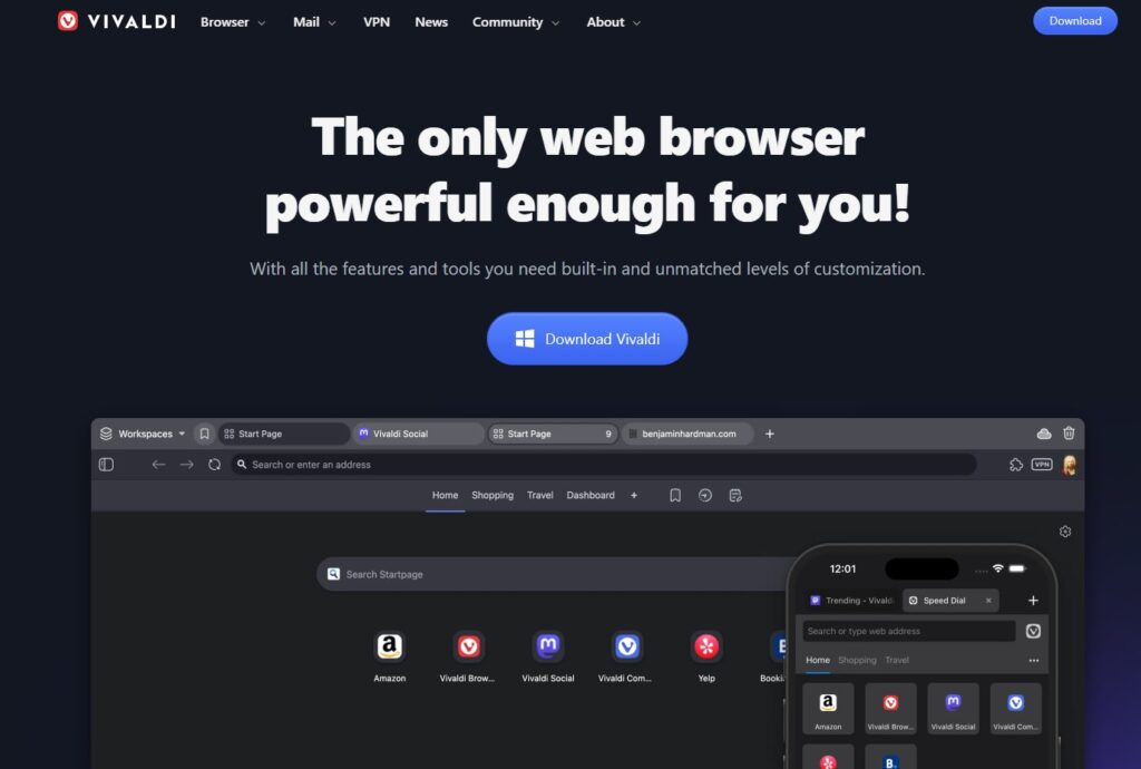 Vivaldi – Le rêve des utilisateurs avancés - Meilleur navigateur basé sur Chromium