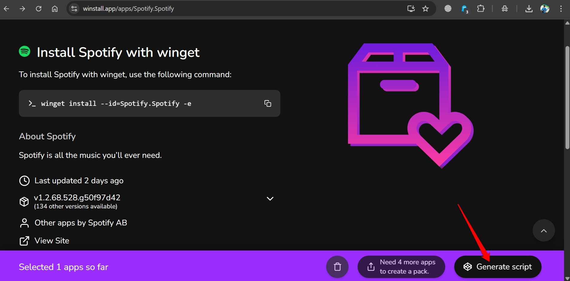 Winstallでスクリプトを生成