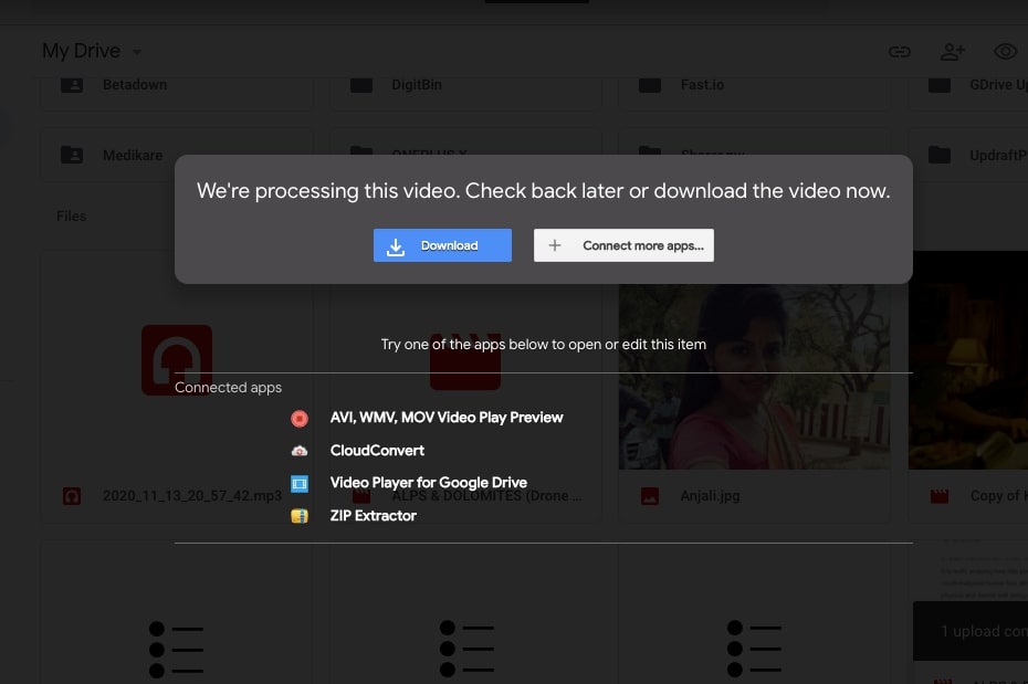 Google Drive Video is Still Processing
