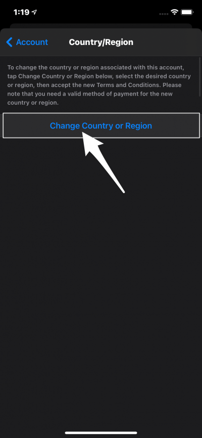 Changer de pays ou de région
