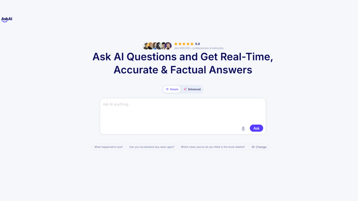 Una recensione approfondita di AskAI.io: un potente motore di ricerca AI per informazioni basate sui fatti