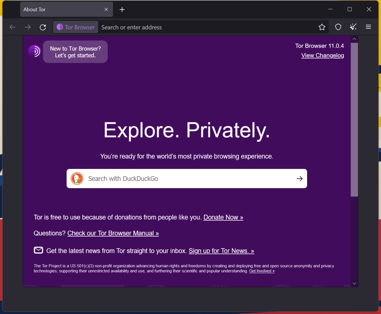 8 - Tor-Browser geöffnet