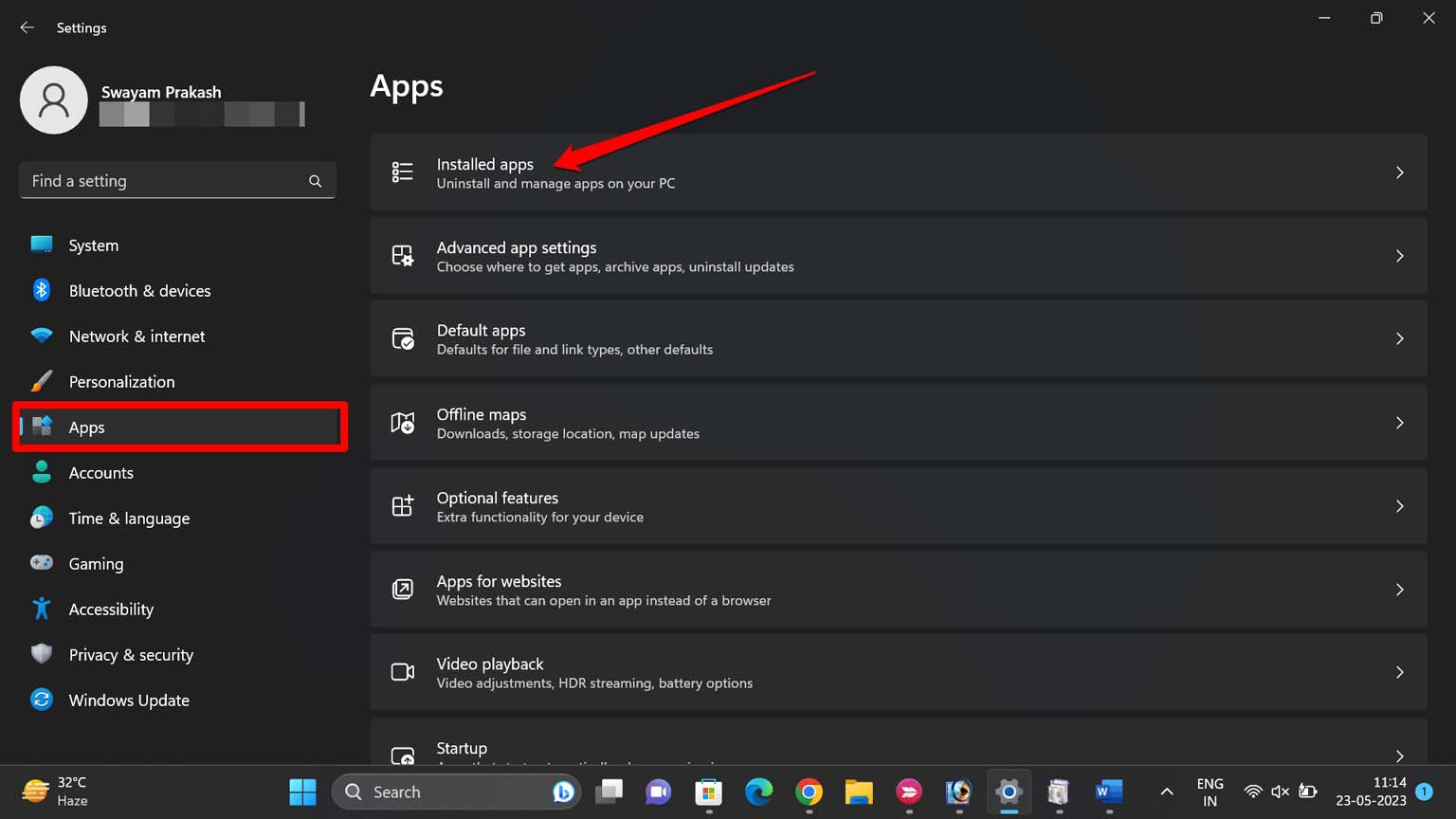 aplicaciones instaladas de Windows
