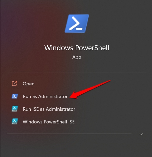 管理者としてWindows PowerShellを開く