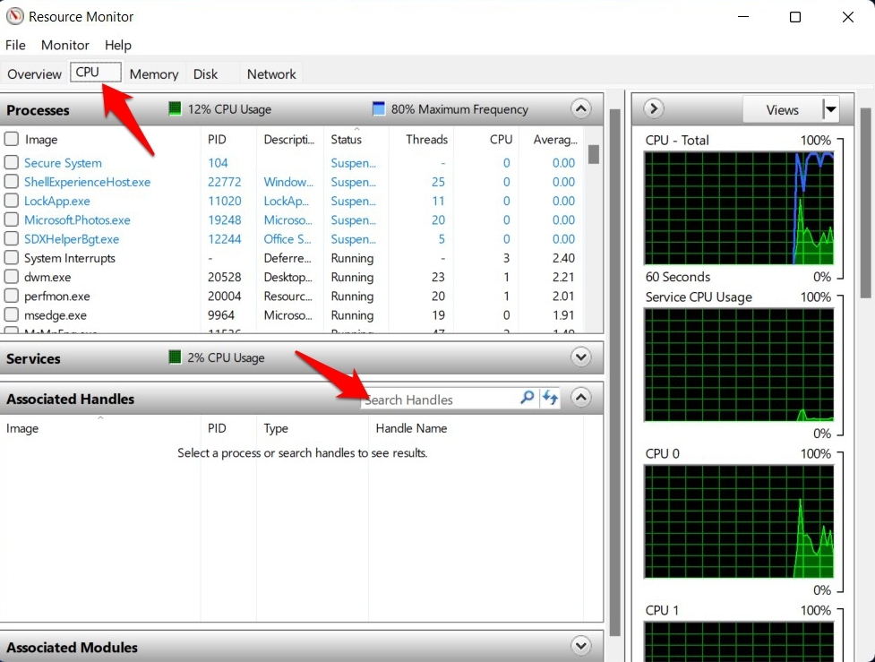 monitor delle risorse windows 11