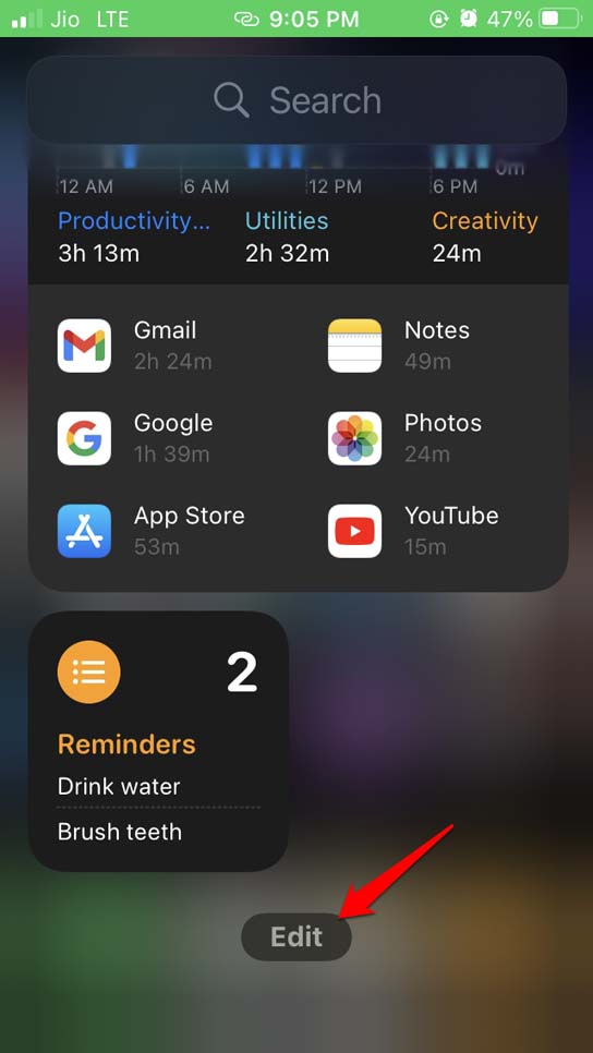 Edit widget