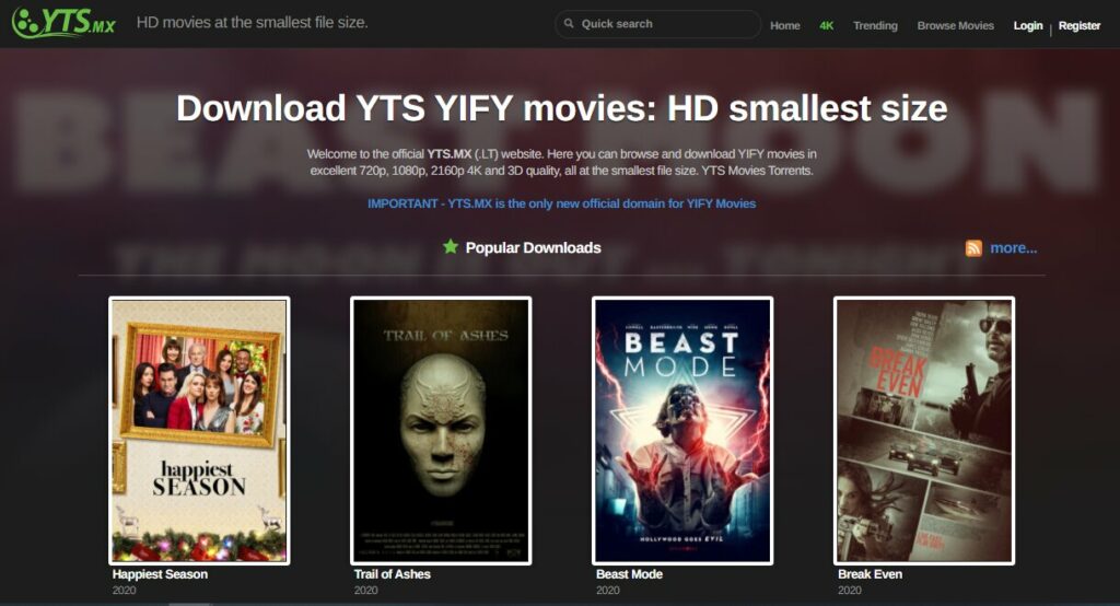 Sites pour télécharger des films