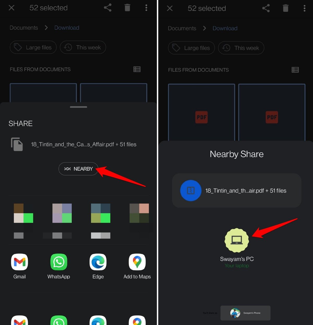 Dateien von Android auf PC mit Nearby Share senden