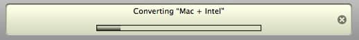 iTunes Konvertierungsstatus in der Kopfzeile