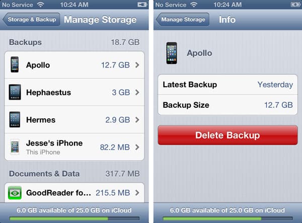 Wiederherstellen eines iCloud-Backups auf einem älteren iPhone