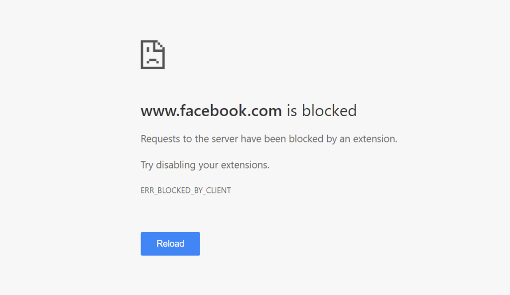 Facebook-Anfrage blockiert