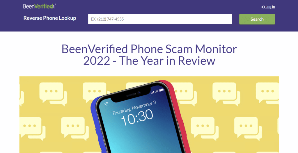 Rastrear un teléfono por el número usando BeenVerified