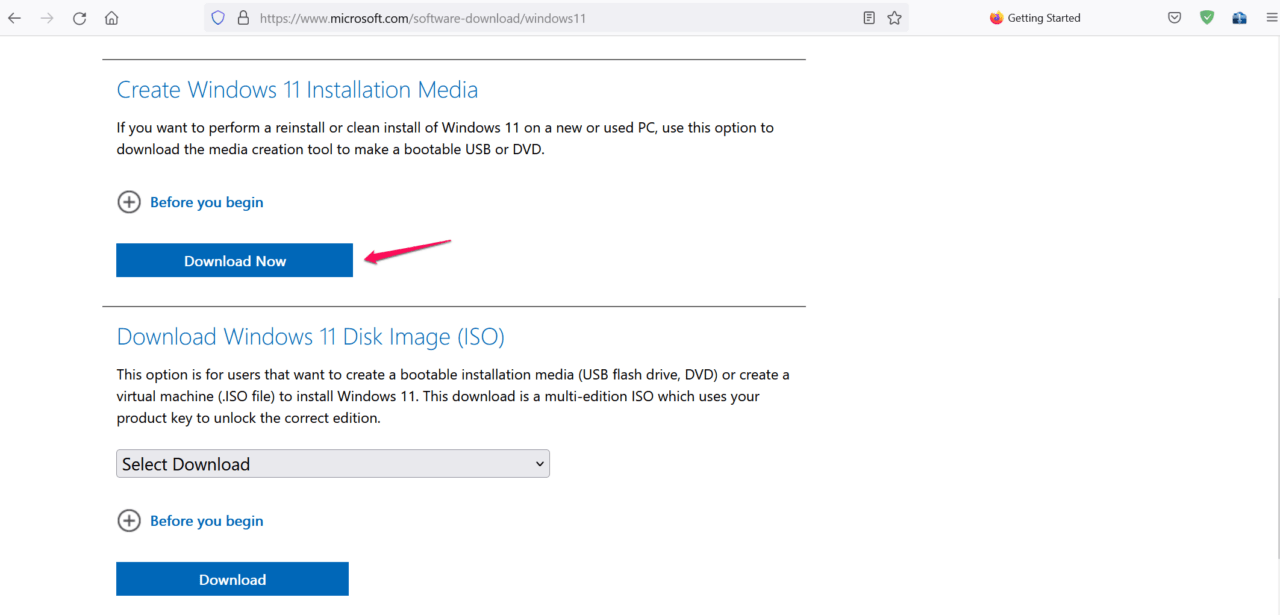 2 - Windows 11インストールメディアツールをダウンロード