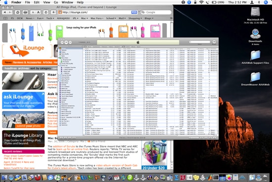 Visualizzare più dati di iTunes sullo schermo contemporaneamente