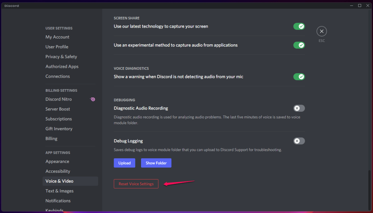 (4) Restablecer configuración de voz