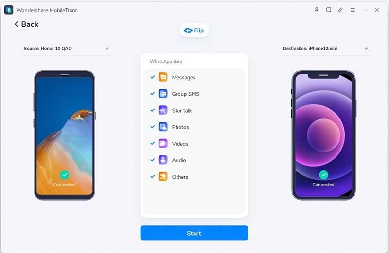 Перенос WhatsApp с Android на iPhone