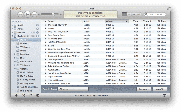 Removendo músicas de um iPod gerenciado manualmente