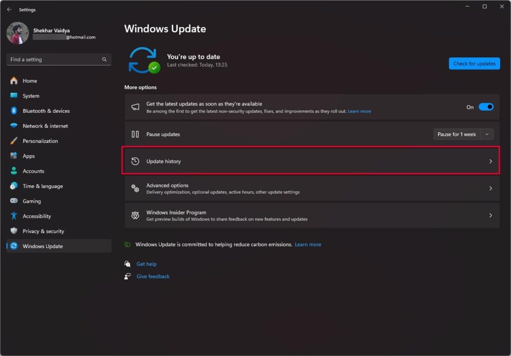 Windows更新履歴 - アンチマルウェアサービス実行可能ファイルの高いCPU使用率