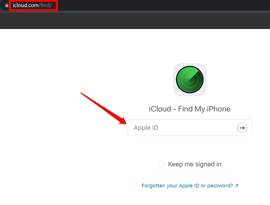 connexion à iCloud Localiser