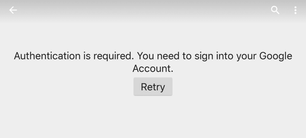 Comment corriger l'erreur d'authentification Google Play requise 1