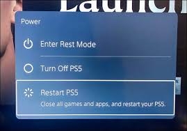 Riavvia la tua console PS5 - Errore WV-109156-2 con i giochi EA su PS5
