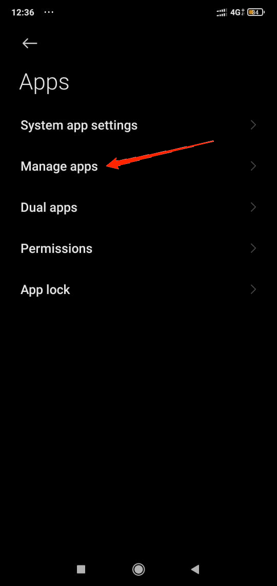 Clicca su Gestisci App