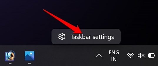 abrir configurações da barra de tarefas