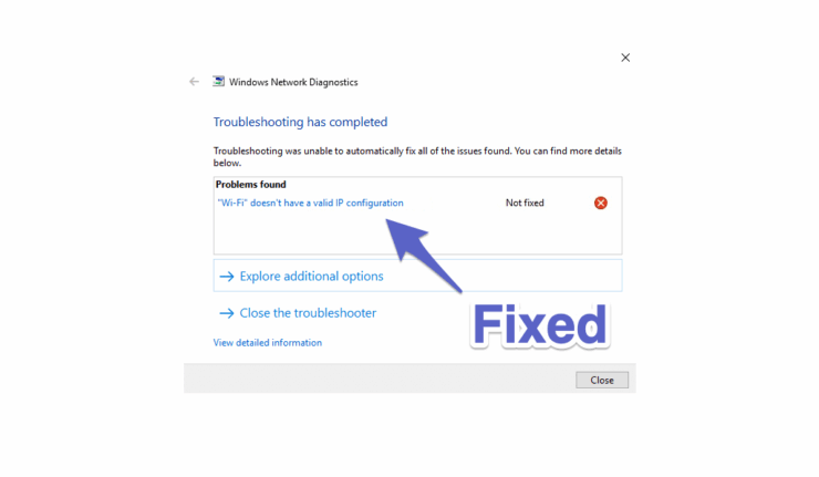El error de WiFi no tiene una configuración IP válida en Windows 11