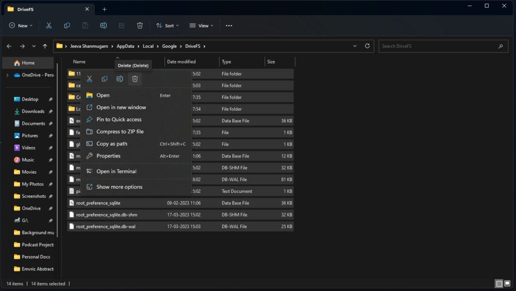 Limpar Cache do Google Drive