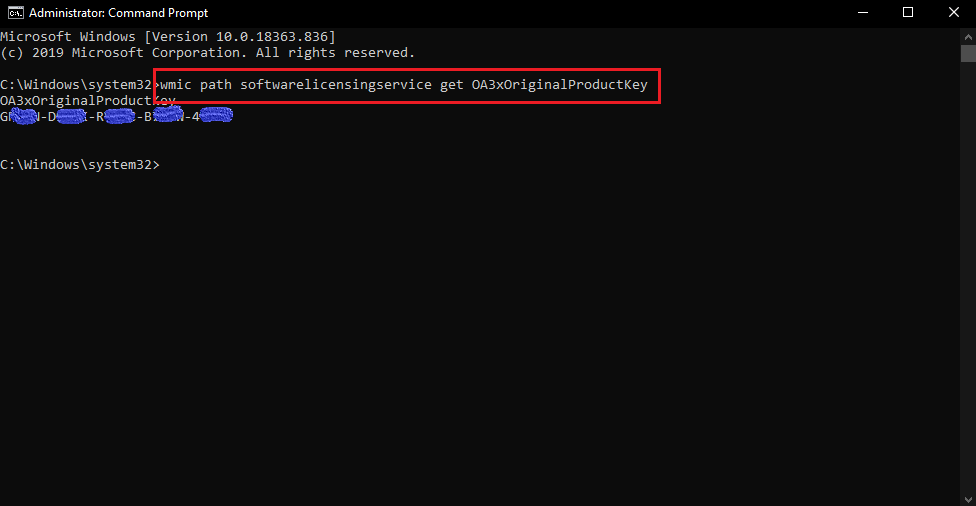 trova il tuo codice prodotto di Windows 10