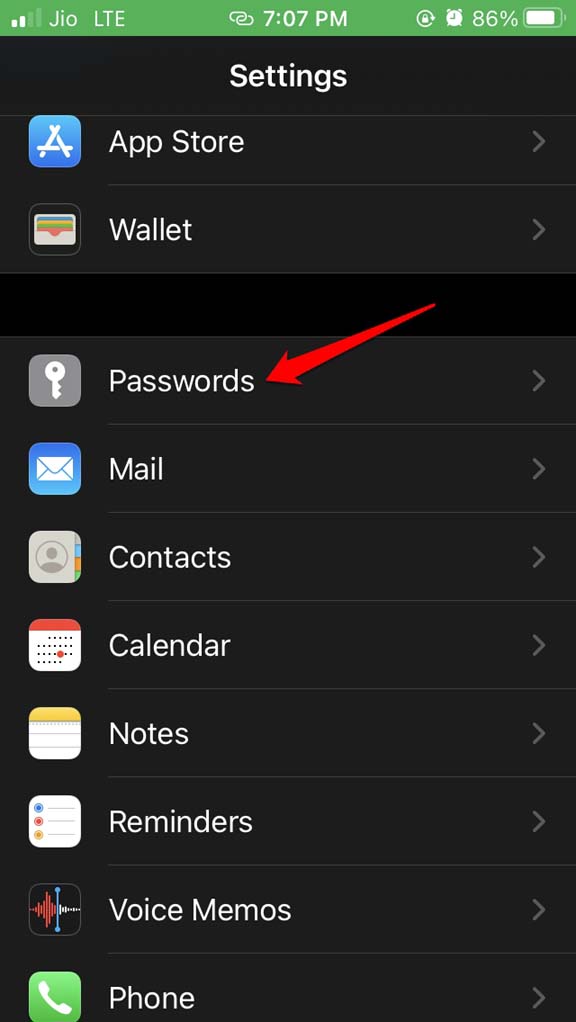 iOSパスワード