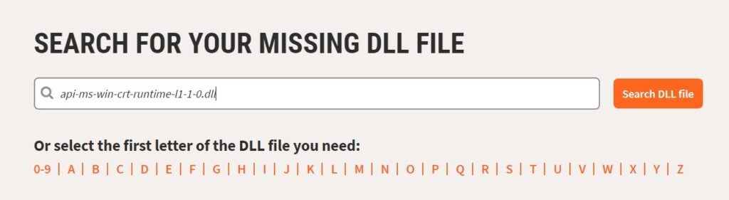 Como corrigir o erro 'api-ms-win-crt-runtime-l1-1-0.dll ausente'?