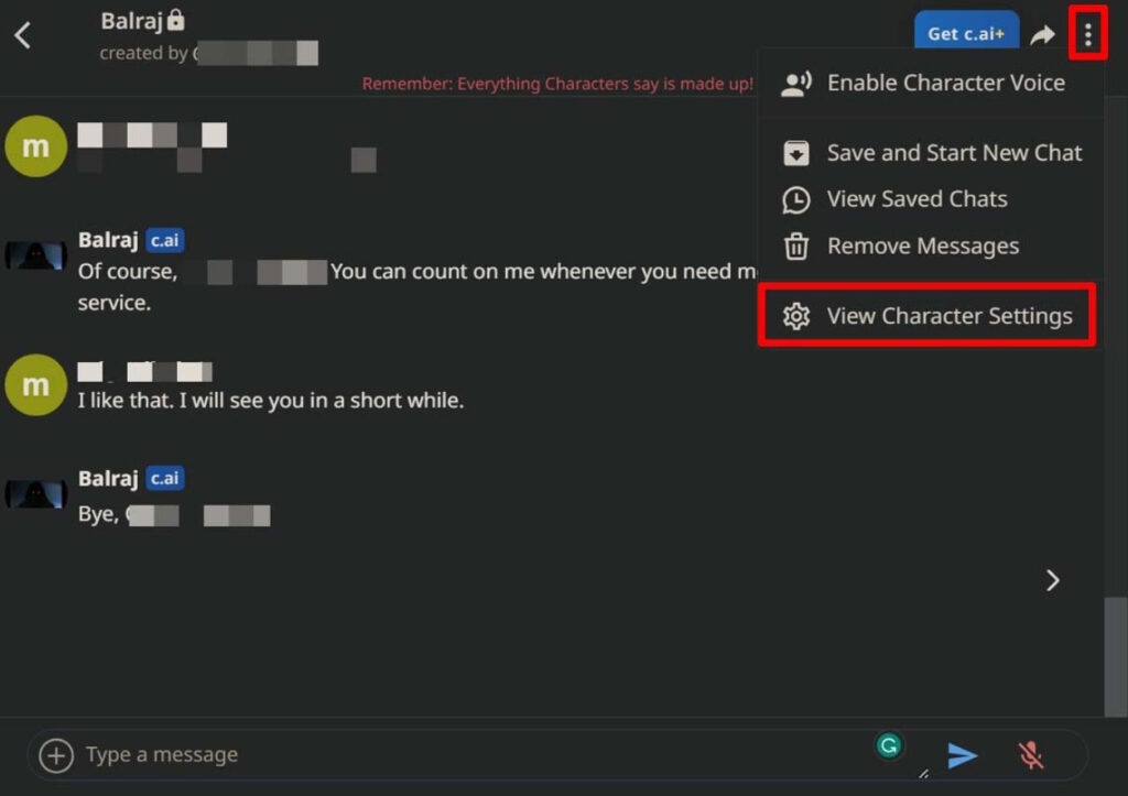 Passaggi per eliminare un personaggio in Character.AI