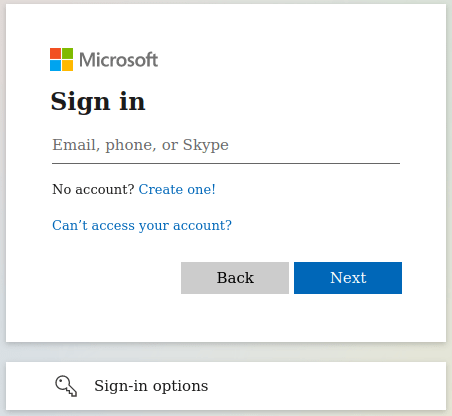 Inserisci l'indirizzo email associato al tuo account Microsoft