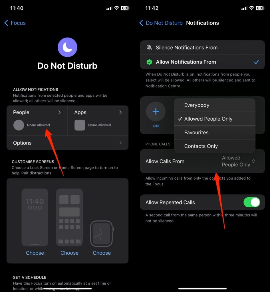 Réglages de concentration iPhone - Arrêter les appels sur iPhone sans bloquer