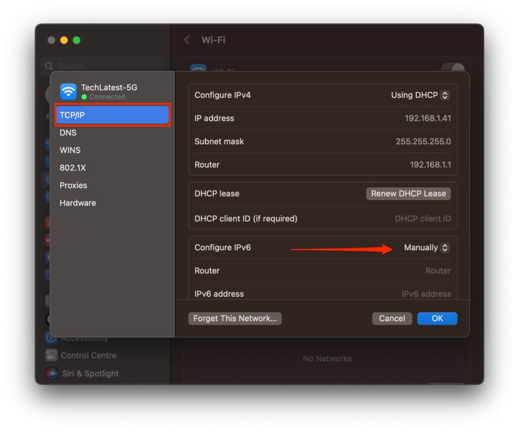 Paramètres IPv6 Mac - Erreur Safari ne peut pas établir de connexion sécurisée