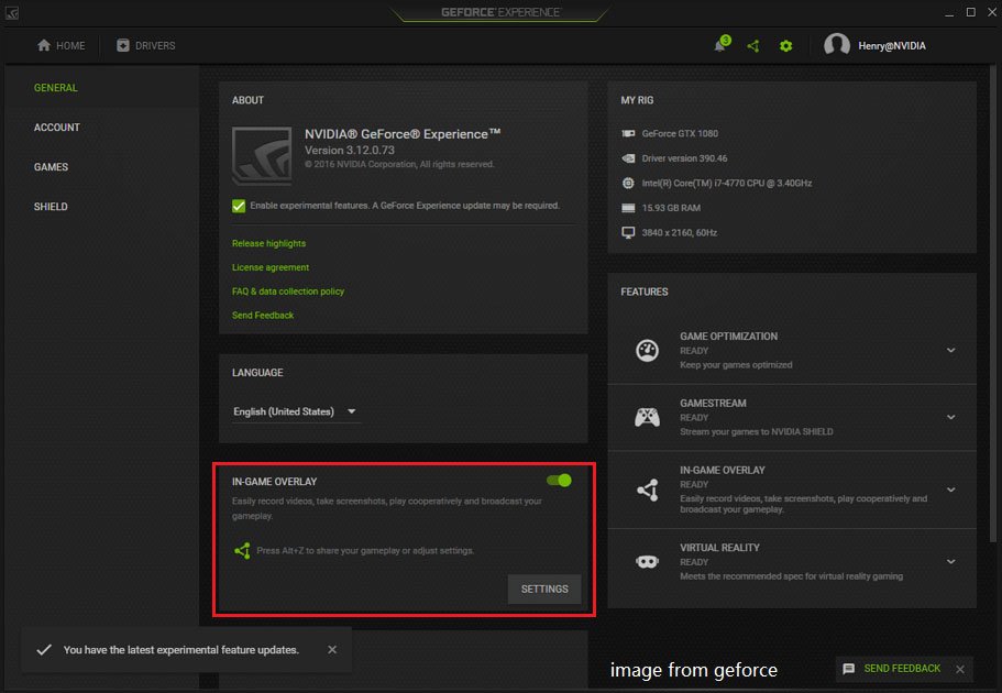 Disabilita i programmi di overlay