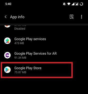 Play Store em Todos os Aplicativos