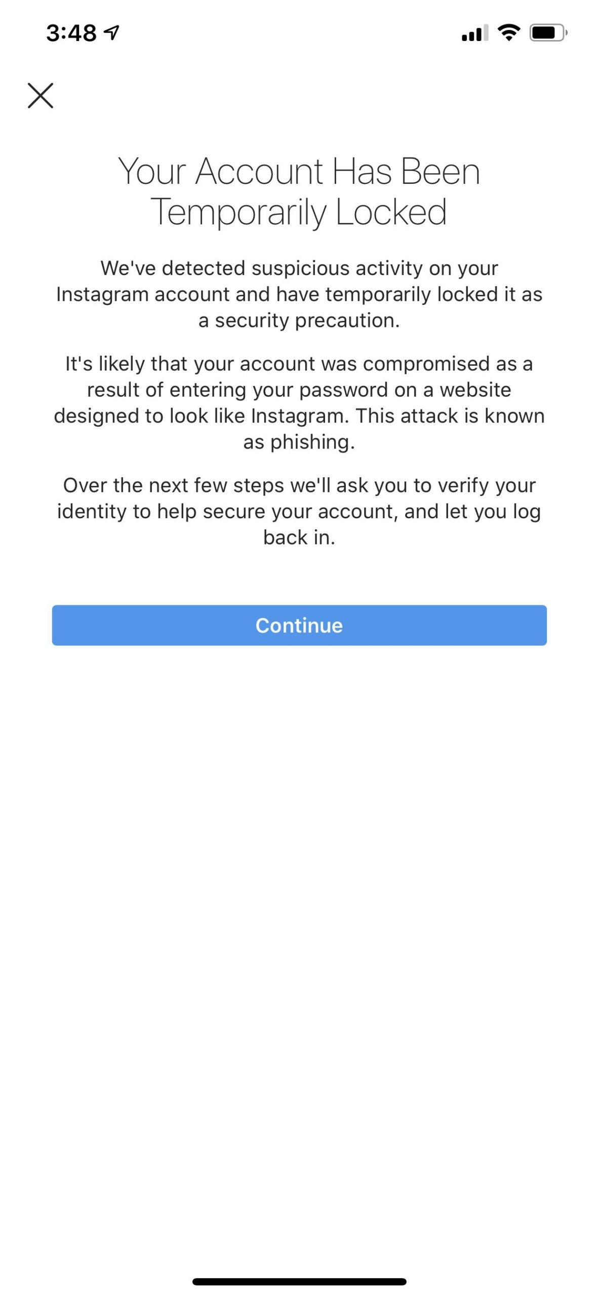 Instagramが頻繁にログアウトする