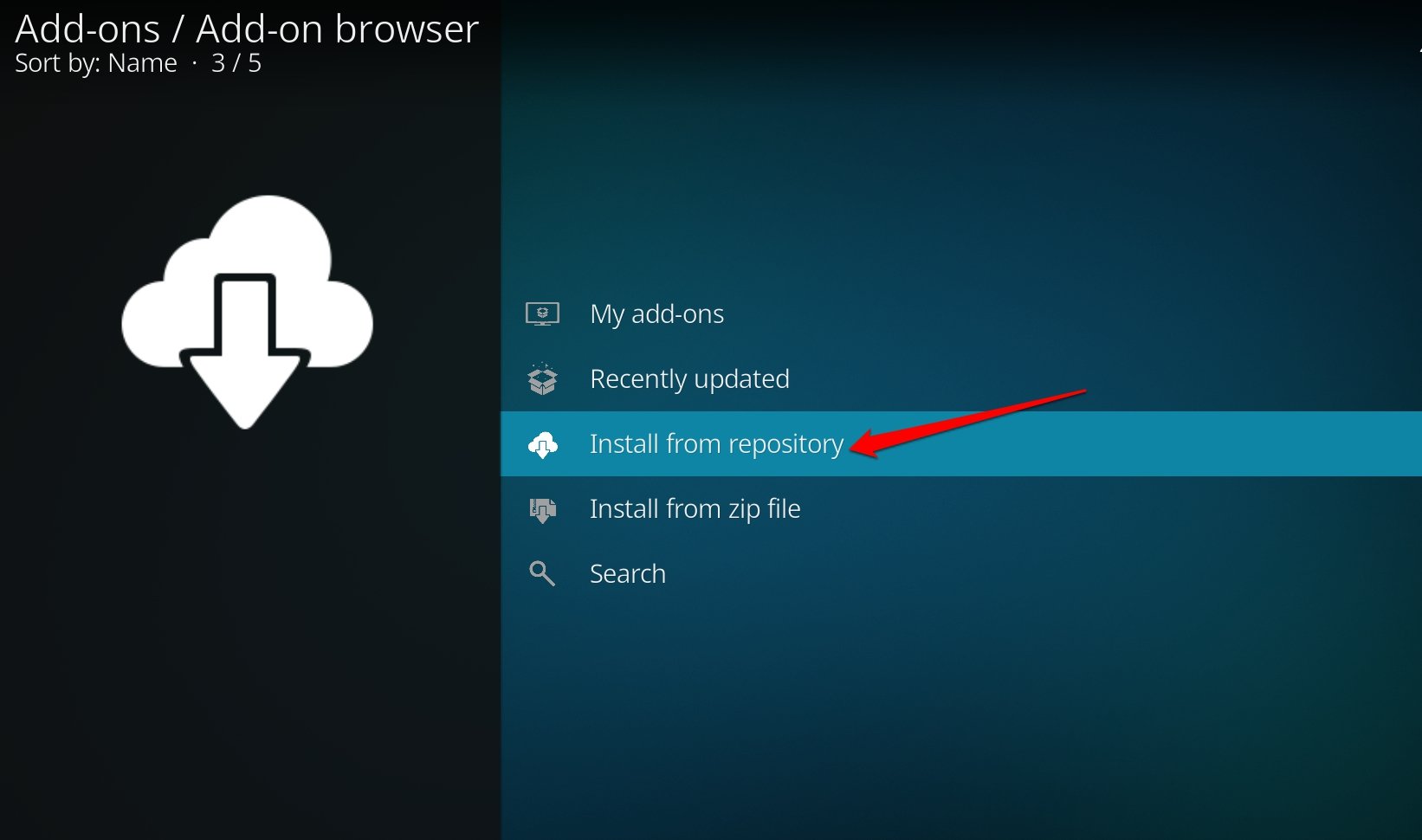 instalar add on do repositório