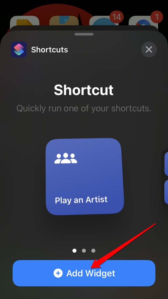 toque em Adicionar Widget