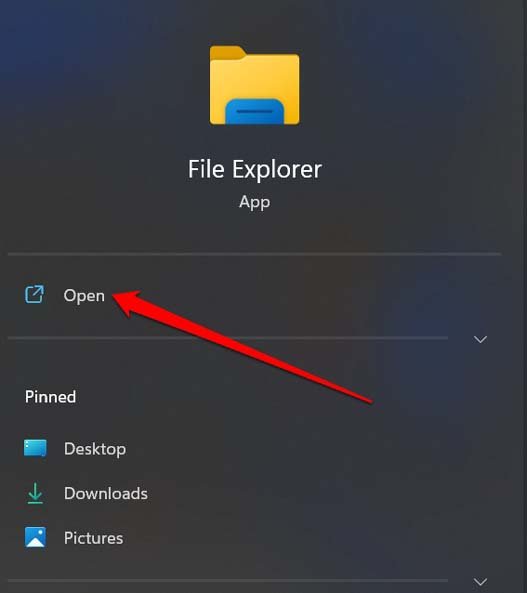 ouvrir l'explorateur de fichiers