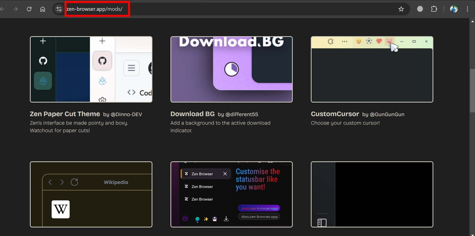 Wie man Zen-Browser-Mods verwendet