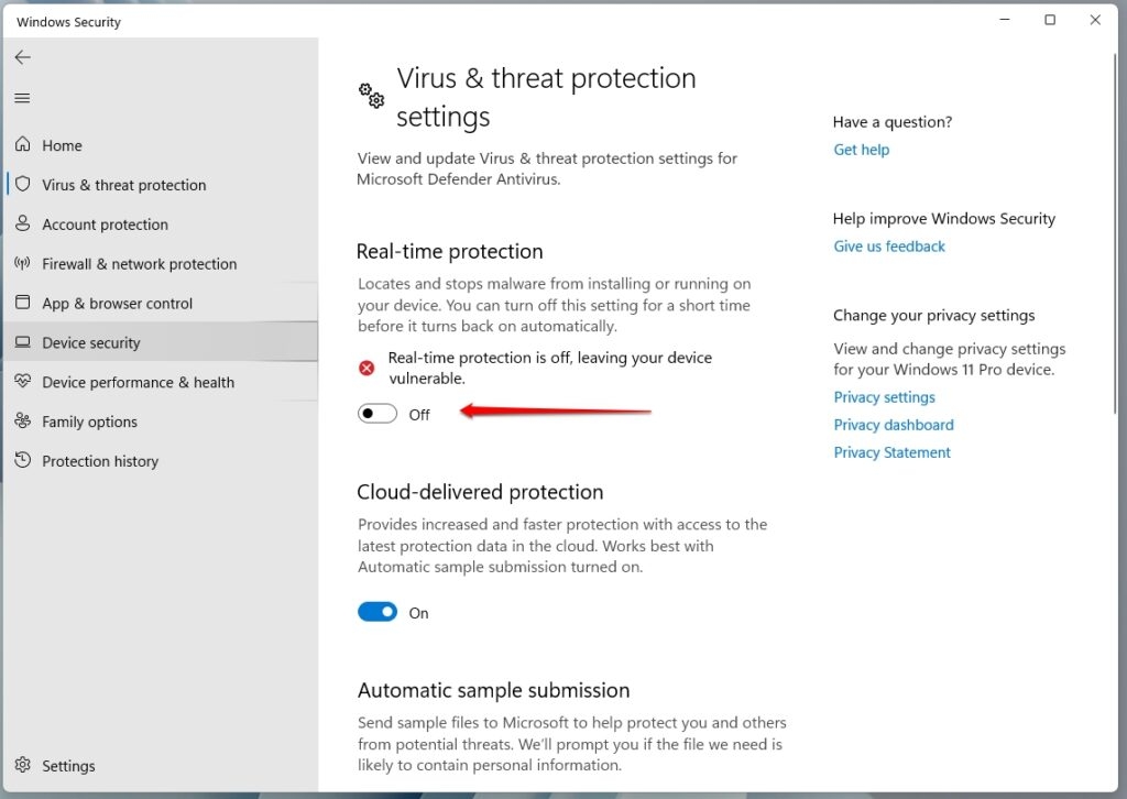Protection en temps réel - DNS Probe Finished No Internet